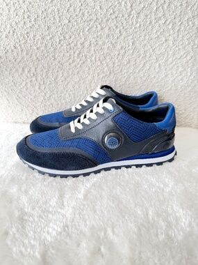 Tory Burch Bright Navy Blue/ Zig Zag Logo Sport Sneakers
